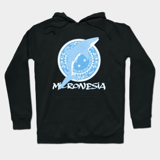 Whale Shark on Micronesian flag Hoodie